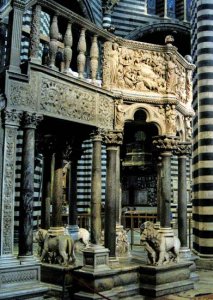 Il Pergamo del Duomo di Siena.Realizzato tra il 1265 e il 1269, è considerato uno dei capolavori di Nicola Pisano. - Archivio BPP
